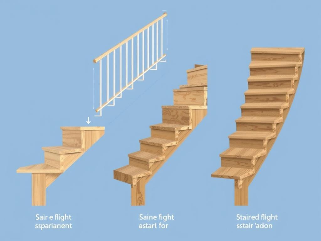 Types of stair flights and their installationфото