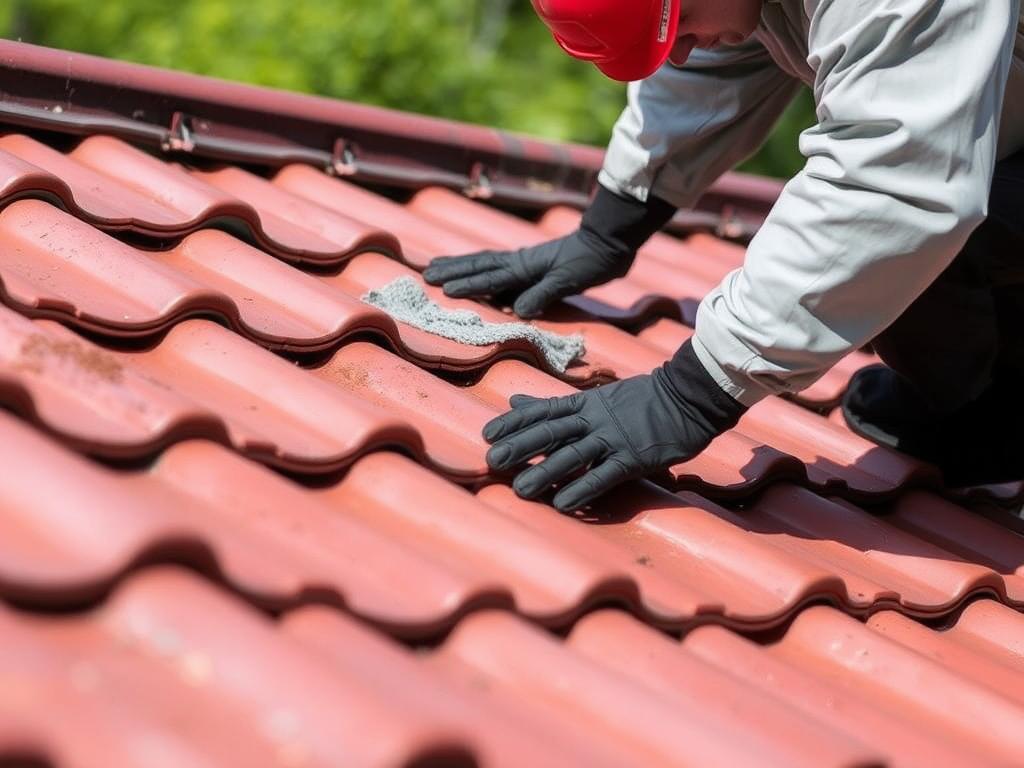 maintenance of a metal tile roof фото