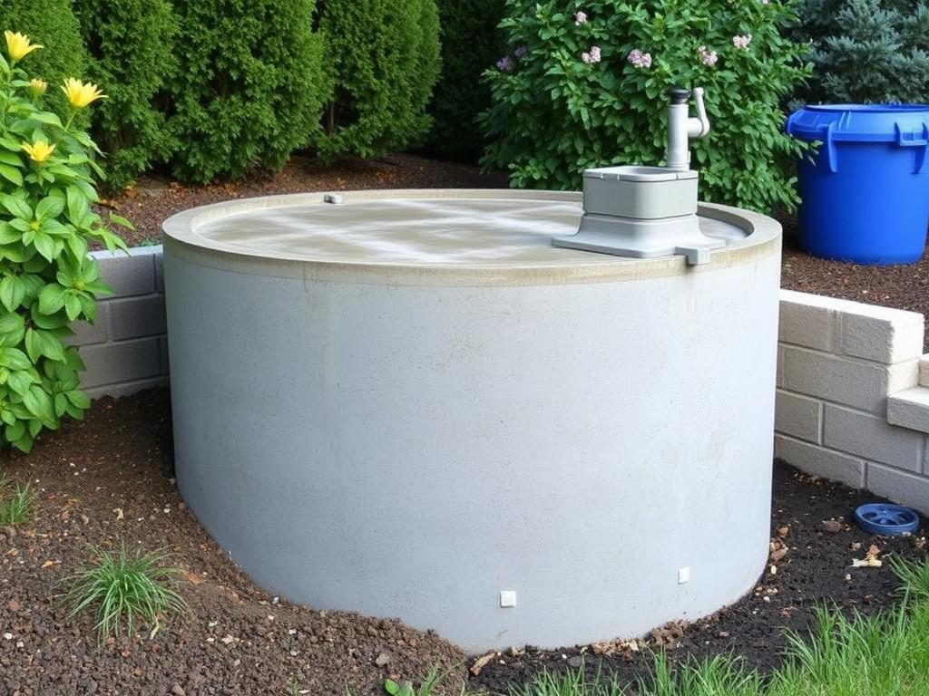 Concrete or plastic septic tankфото