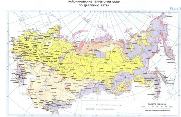 По этой карте можно определить давление ветра на всей постсоветской территории