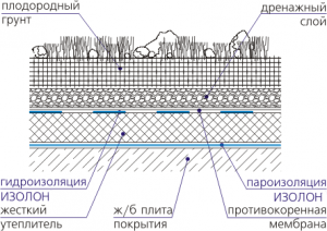 Таким образом, можно обустроить «зеленую» крышу