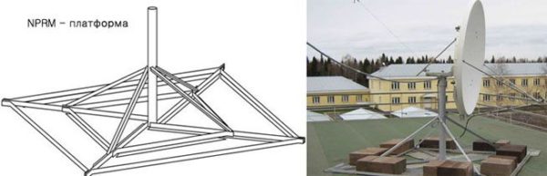Такой вариант позволяет расположить антенну на любой плоской крыше без повреждения кровли